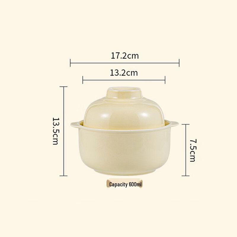 Cream Style Ceramic Ramen Bowl Set