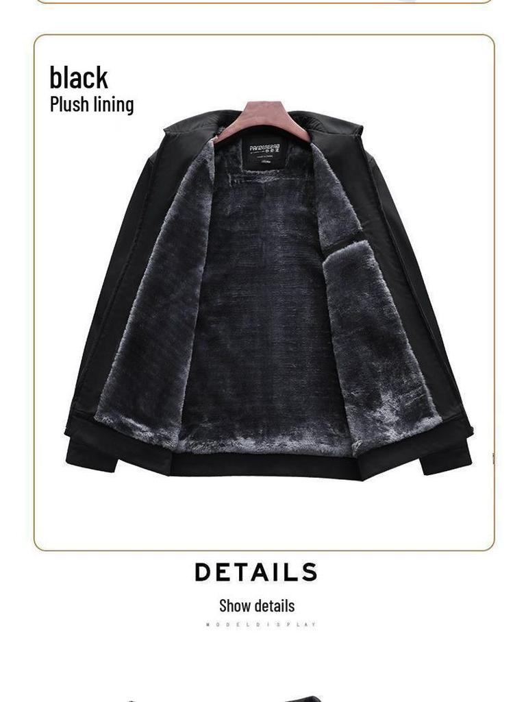 Men's Plus Velvet Jacket for Middle-aged & Elderly - Thick Winter Coat for Dad & Grandfather