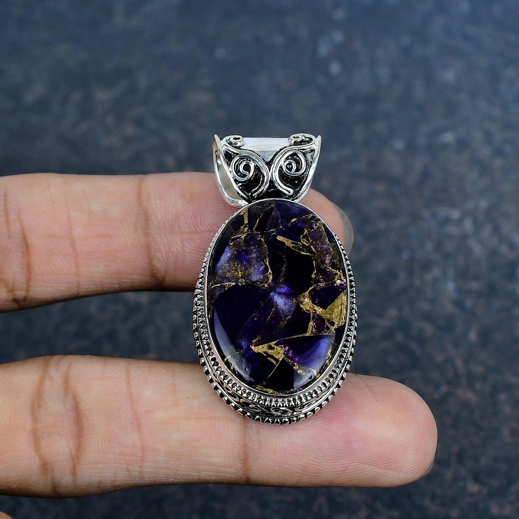 Copper Amethyst Handmade Gemstone Jewelry, 925 Solid Sterling Silver Pendant Antique Jewelry, Love Forever Gift