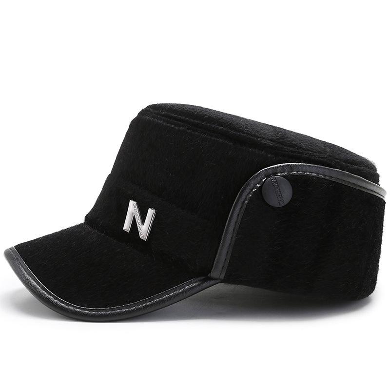 Autumn Winter Military Caps Middle-Aged and Elderly Father Thick Cap Old Man Ear Protection Warm Cap Flat Top Cap