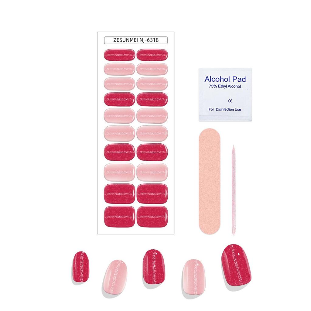 Solid Color Cat Eye UV Gel Nail Stickers: Waterproof, Long-Lasting, Light-Curing, Semi-Cured Nail Art.