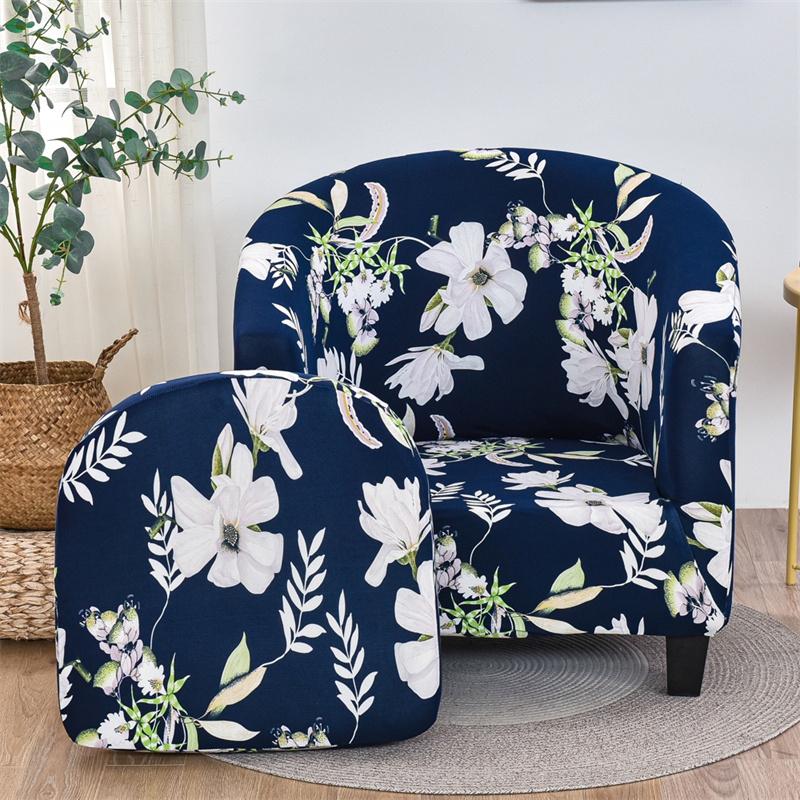 Tub Chair Cover Stretch NonSlip Armchair Slipcover For Living Room Elastic Couch Covers Bar Counter Reception Pastoral Club