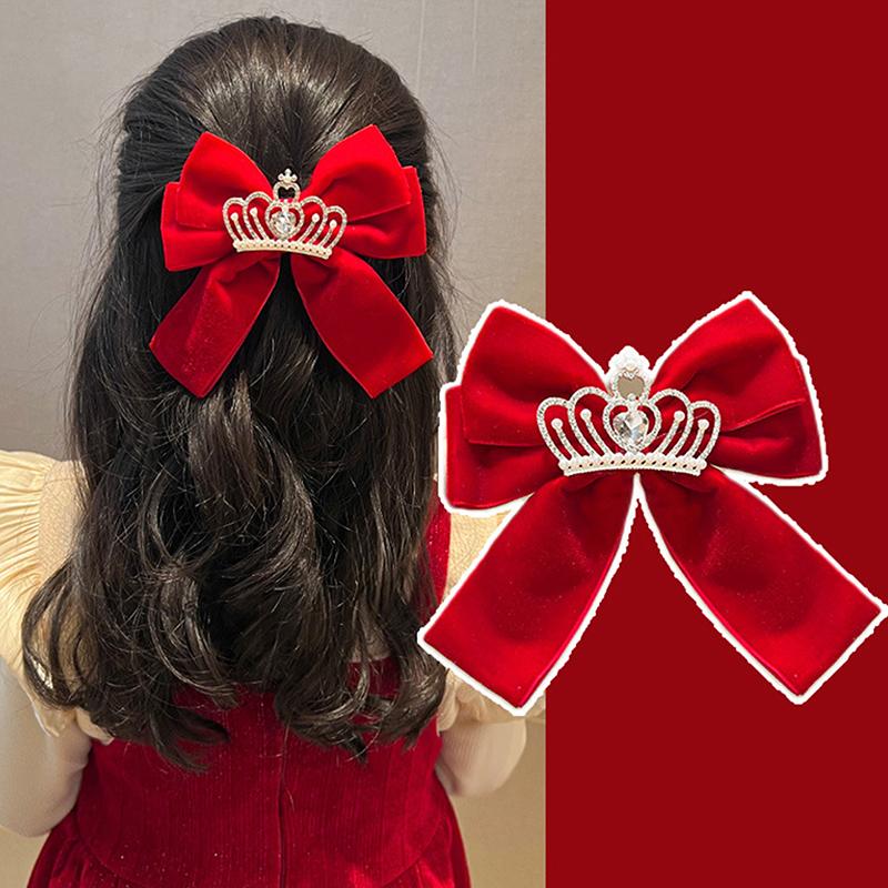 Rote Schleife Band Haar Clip Jahr Haarnadel Kawaii Haar Zubehör Für Frauen Mädchen Frühling Festival Haar Ornament