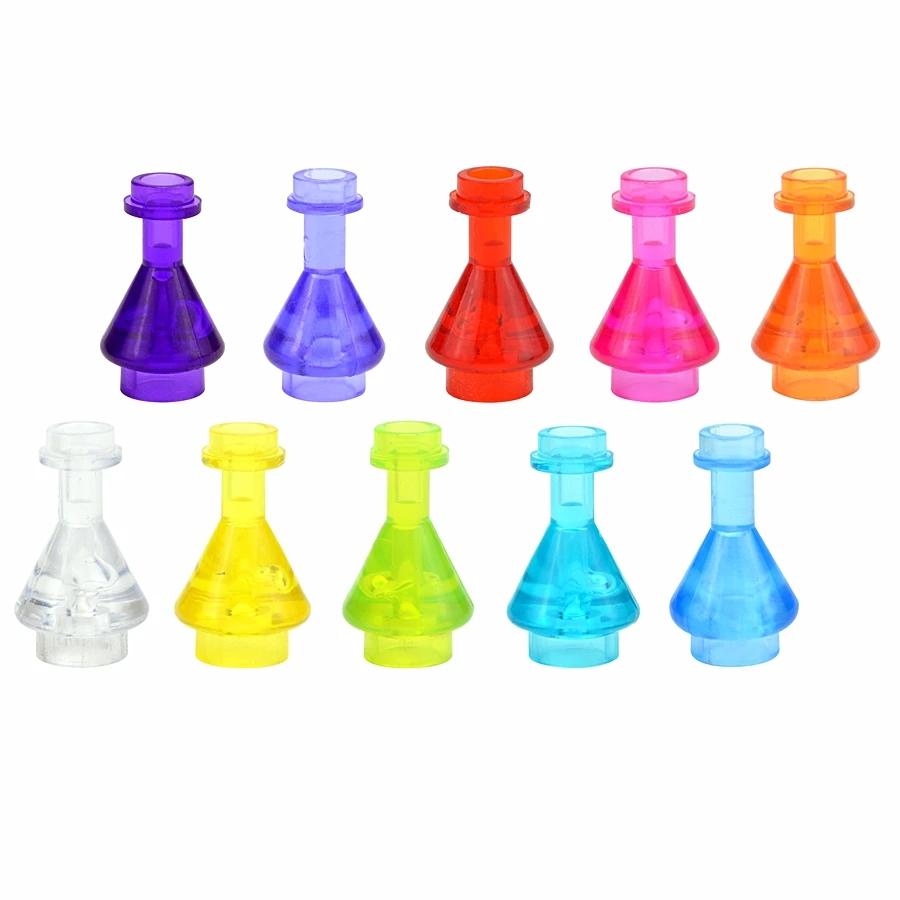 10 Pieces Transparent Wine bottle Pharmacy Flask Toysets Matches 93549 Creating Block DIY Building Assembly Learning Toy Ideal For Little Ones Gift