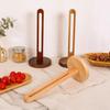 Wooden Paper Towel Holder Kitchen No-Punch Paper Roll Holder Rag Clingfilm Fresh Bag Vertical Solid Wooden Organizer