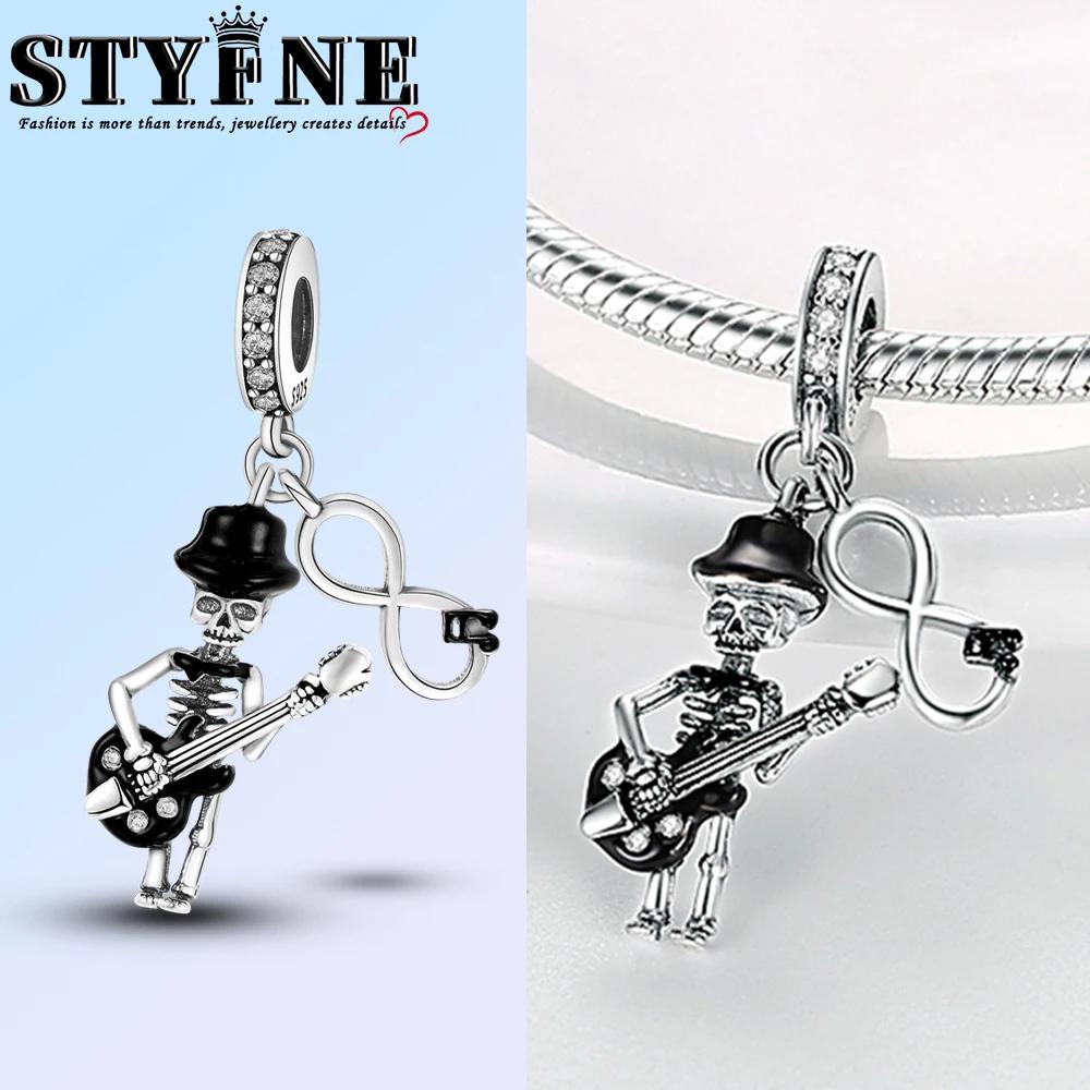 Copper Heart Skeleton Key Lock Beads New Halloween Series Diy Handmade Bracelet Birthday Gift Jewelry