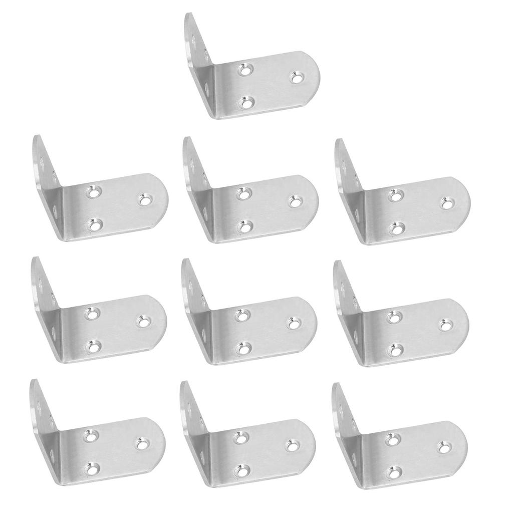 10Pcs Corner Brace Stainless Steel Thicken Right Angle Bracket Connector for Shelf Furniture