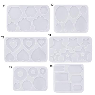 Moule en silicone pour boucles d'oreilles, bijoux, pendentif, décoration, plusieurs styles, rond, ovale, miroir