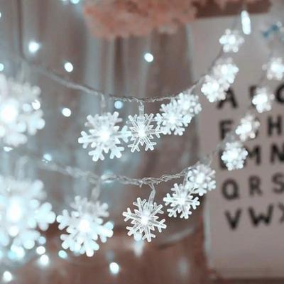 Schneeflocke LED Lichterketten LED Lichterkette Batteriebetriebene Lichterkette Hochzeit Girlande Zimmerdekorationen Noel Navidad