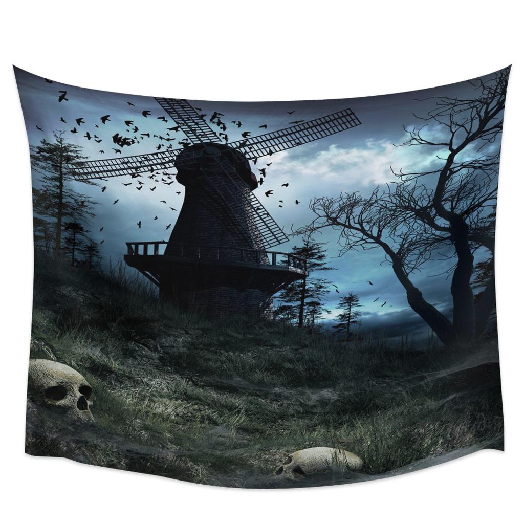 Halloween-Horror-Nächte-Wandteppich, Wandbehang, Hippie-Wandteppich, Heimdekoration, Wohnzimmer, Schlafzimmer, Wanddekoration, Hintergrundstoff