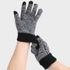 Winter Warm Gloves Women Men Touch Screen Gloves Knitted Thickened Gloves with High Elastic Cuffs for Outdoor Travel Cycling