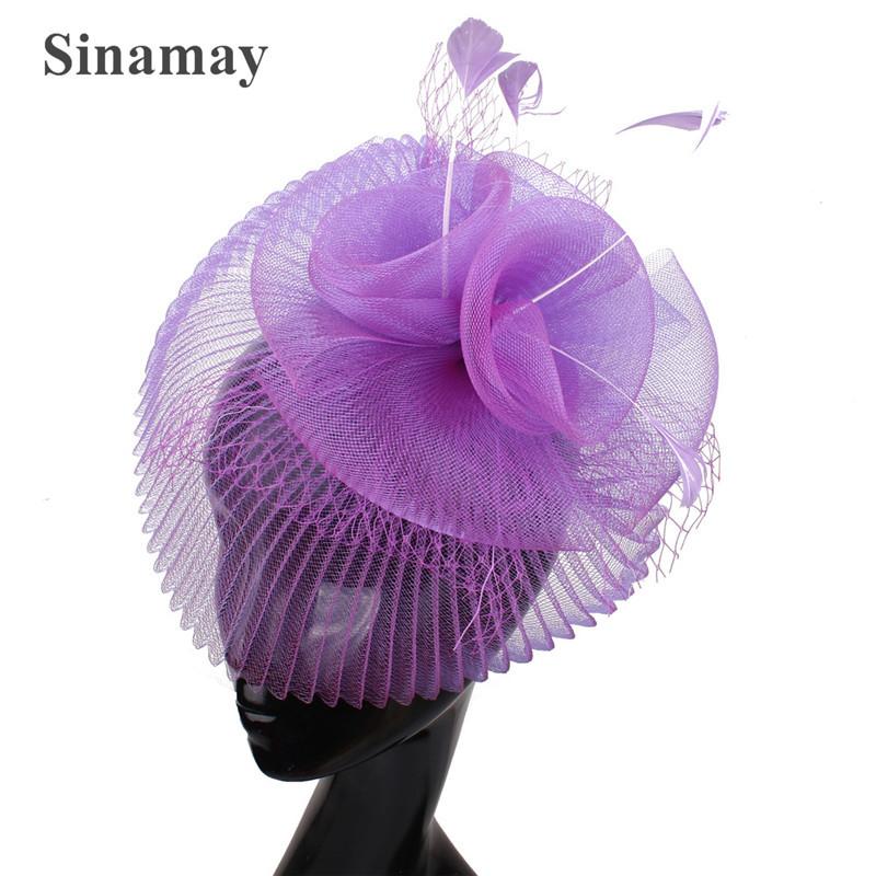 European And American Black Top Hat Popular Hemp Yarn Banquet Mesh Top Hat Bride Feather Hairpin