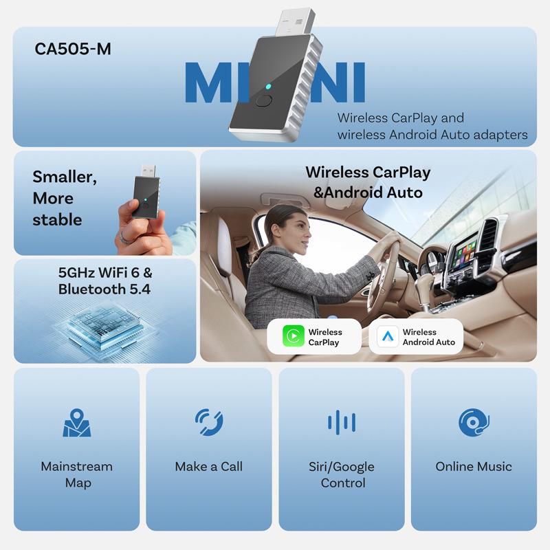 Multi-purpose CarPlay Adapter, Wired to Wireless CarPlay Converter, Car-to-phone Connectivity Converter