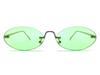 FLAT LENS OVAL SUNGLASS lens oval SILVER LIGHT GREEN [SPEED ADDICT] (flat sunglasses) ×