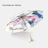PALONY Compact Double-Sided Floral Five-Fold Umbrella