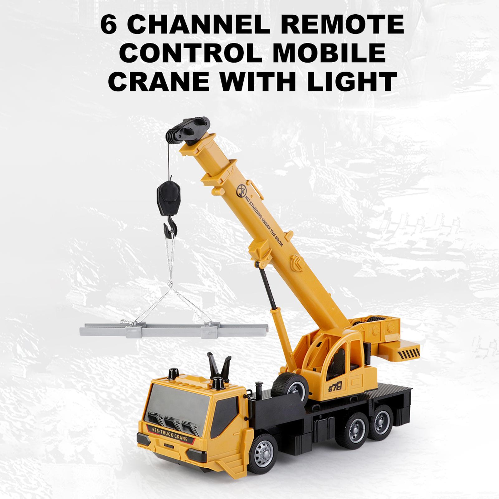 

Remote Control Crane Toy, 2.4GHz 6 Channel Construction Crane with Light, Rechargeable Truck Crane Set for Kids Boys Girls