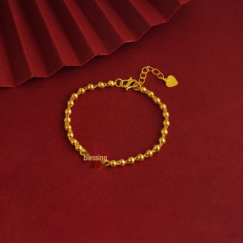 Chinese Style Bamboo Bracelet In Sand Gold & Silver, Long-Lasting Shine, Simulated Gold Finish.