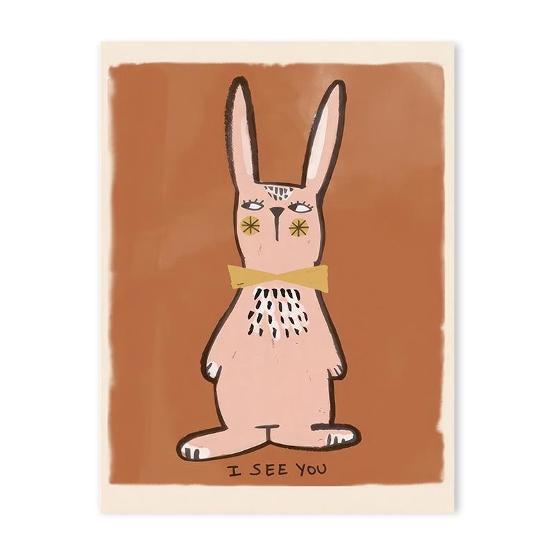 Animal Poster Dog Rabbit Bear Leopard Flower Decoration Wall Art Canvas Suitable for Baby Room Bedroom