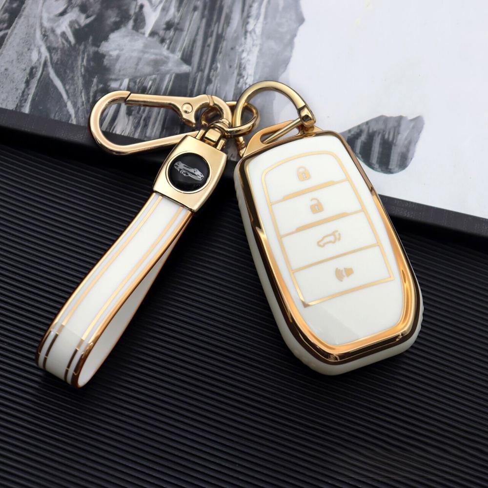 Tpu Car Key Case For Toyota Corolla Se Camry 50 55 Tlc200 Yaris Land Cruiser Prado150 Rav4 Venza Sienna 2/3/4 Buttons Key Chains