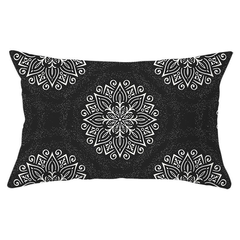Home Geometric Peach Skin Waist Pillow Case Nordic Style Sofa Printed Pillow Case Office Lumbar Pillow