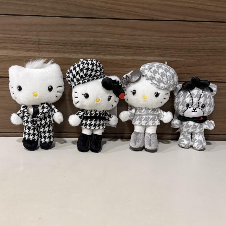 מחזיק מפתחות דובי רשת עם דוגמה מרופדת לקישוט תיק גב