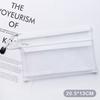 A4 A5 A6 Portable Double-Layer Mesh Zipper File Bag Transparent Student Test Paper Data Storage Bag Office Files Stationery