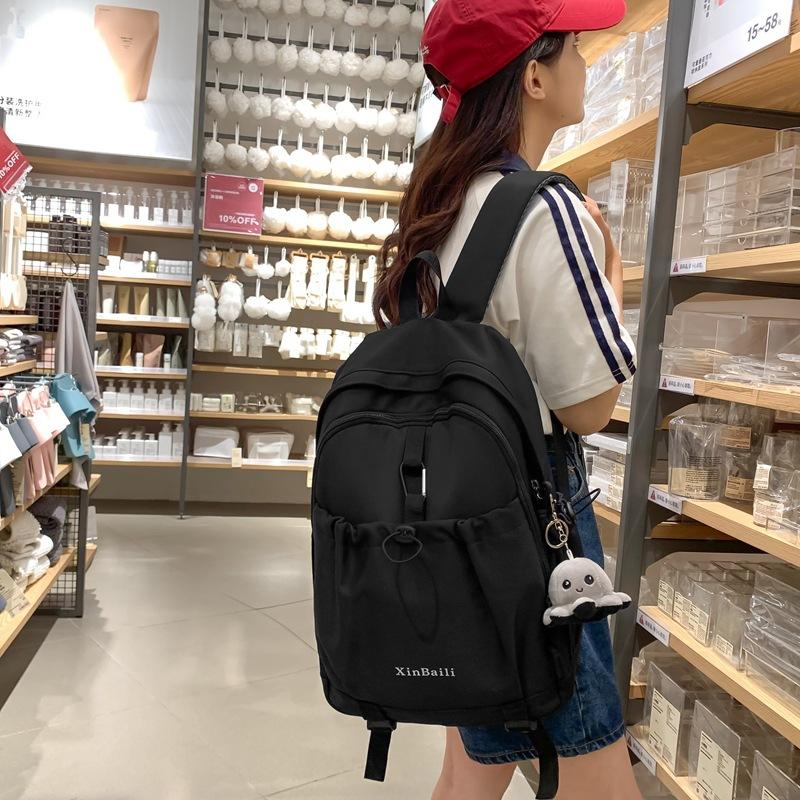 Schoolbag1011 new simple large-capacity backpack, high-end color matching college student schoolbag, light Korean backpack
