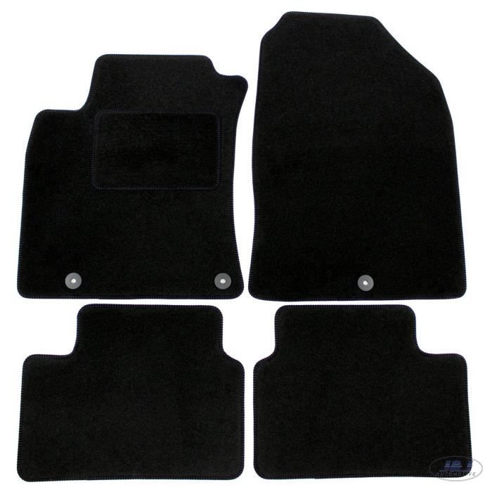 Tapis De Coffre - J&J AUTOMOTIVE - Hyundai SANTA FE 2013-2017 - Velours Noir - Sur Mesure - Antidérapant