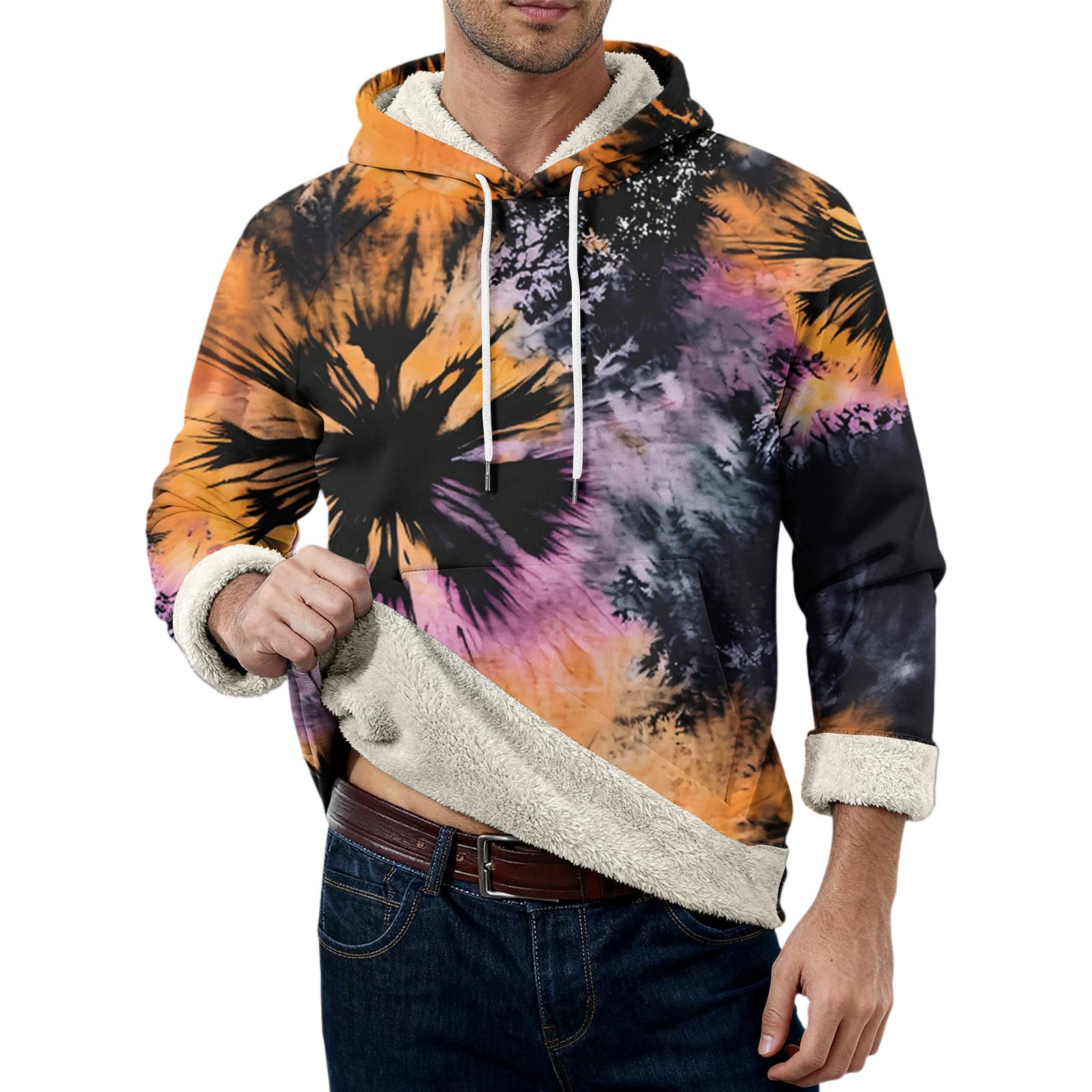 Мужская повседневная флисовая толстовка с длинным рукавом и карманами XL шафрановый 2830₽