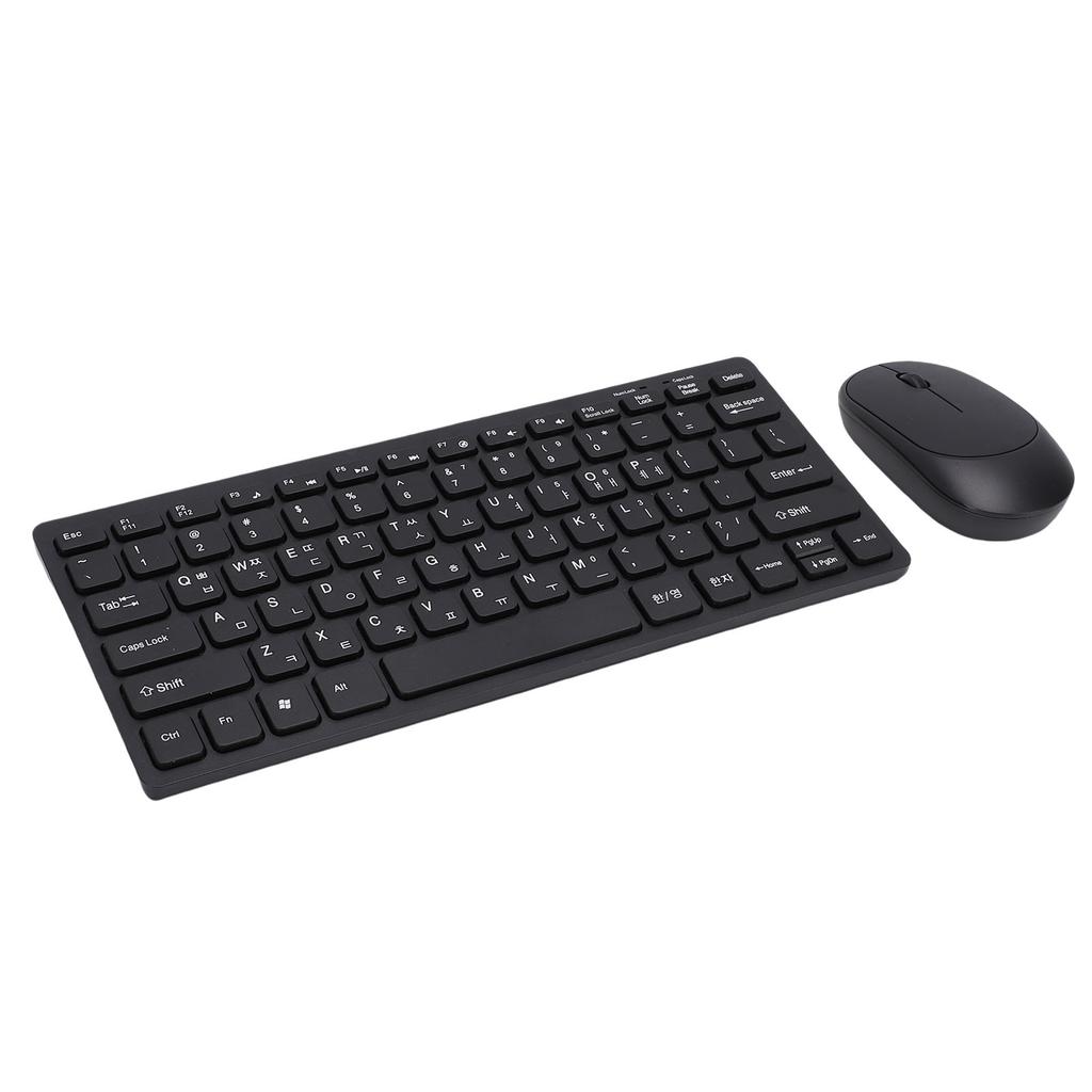 Keyboard Mouse Combo Slim Lightweight 2.4GHz Wireless 78 Key Korean Keyboard with Silent Mouse for PC Laptop