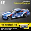 SPZS3 1:34 Ford Mustang GT 2018 Muscle Car Alloy Car Die Cast Toy Car Model Sound and Light Children's Toy Collectibles Birthday Gift