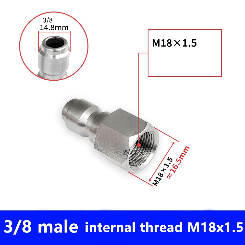 3/8 Inch Stainless Steel Male and Female Quick Connector Kit Pressure Washer Adapter Set Quick Connector Plug Male Nipples