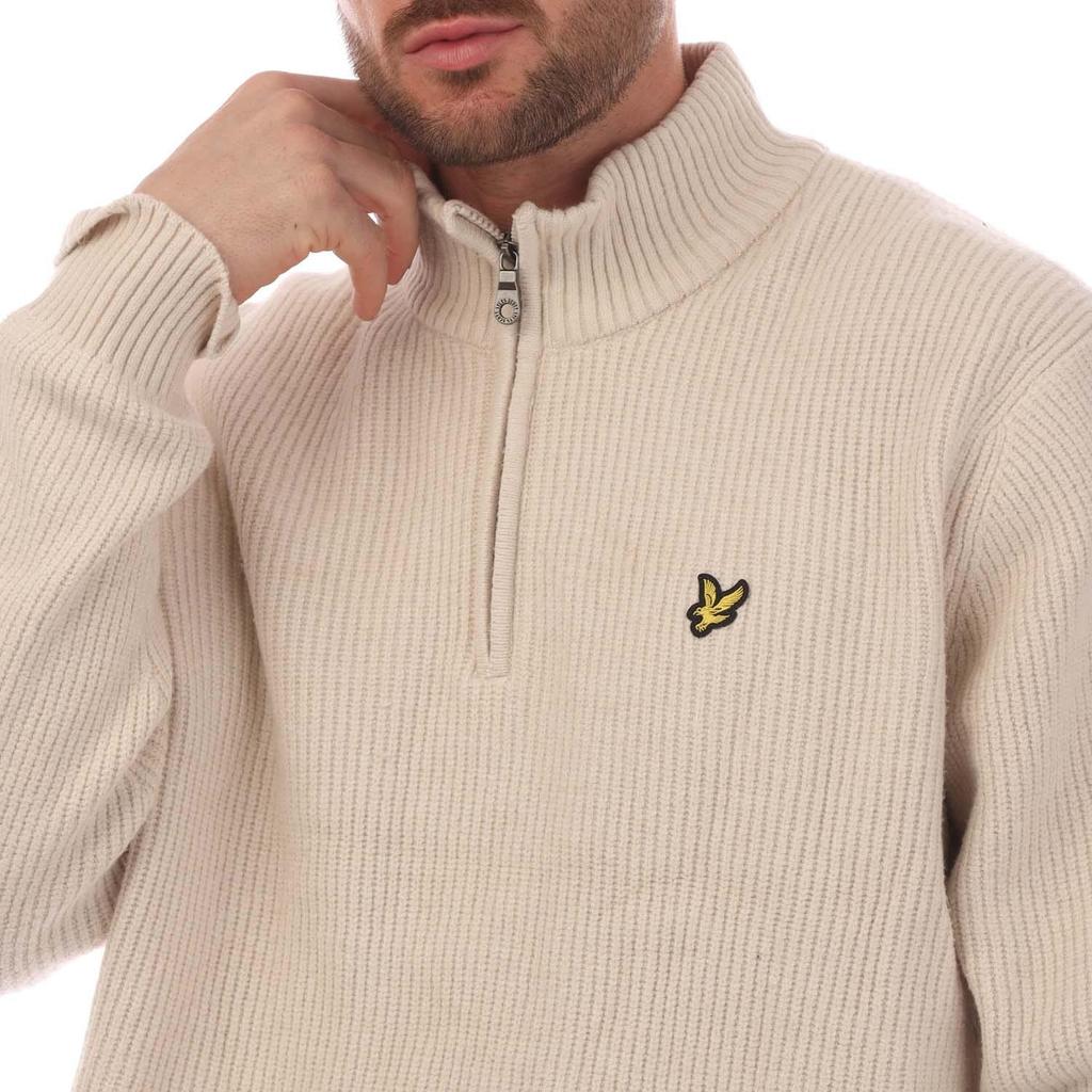 Lyle & Scott Mens Shaker Stitched Quarter Zip Sweater Top