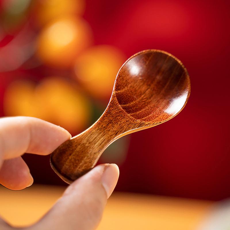1Pc Short Handle Small Wooden Spoons Tea Honey Coffee Kitchen Spice Condiment Salt Sugar Durable Mini Baby Spoon Accessories