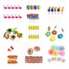 Pack of 50 Tropical Hawaii Fruit Drink Umbrellas Picks with 3D Honeycomb Design for Parties Decorations and Summer Beverage Styling