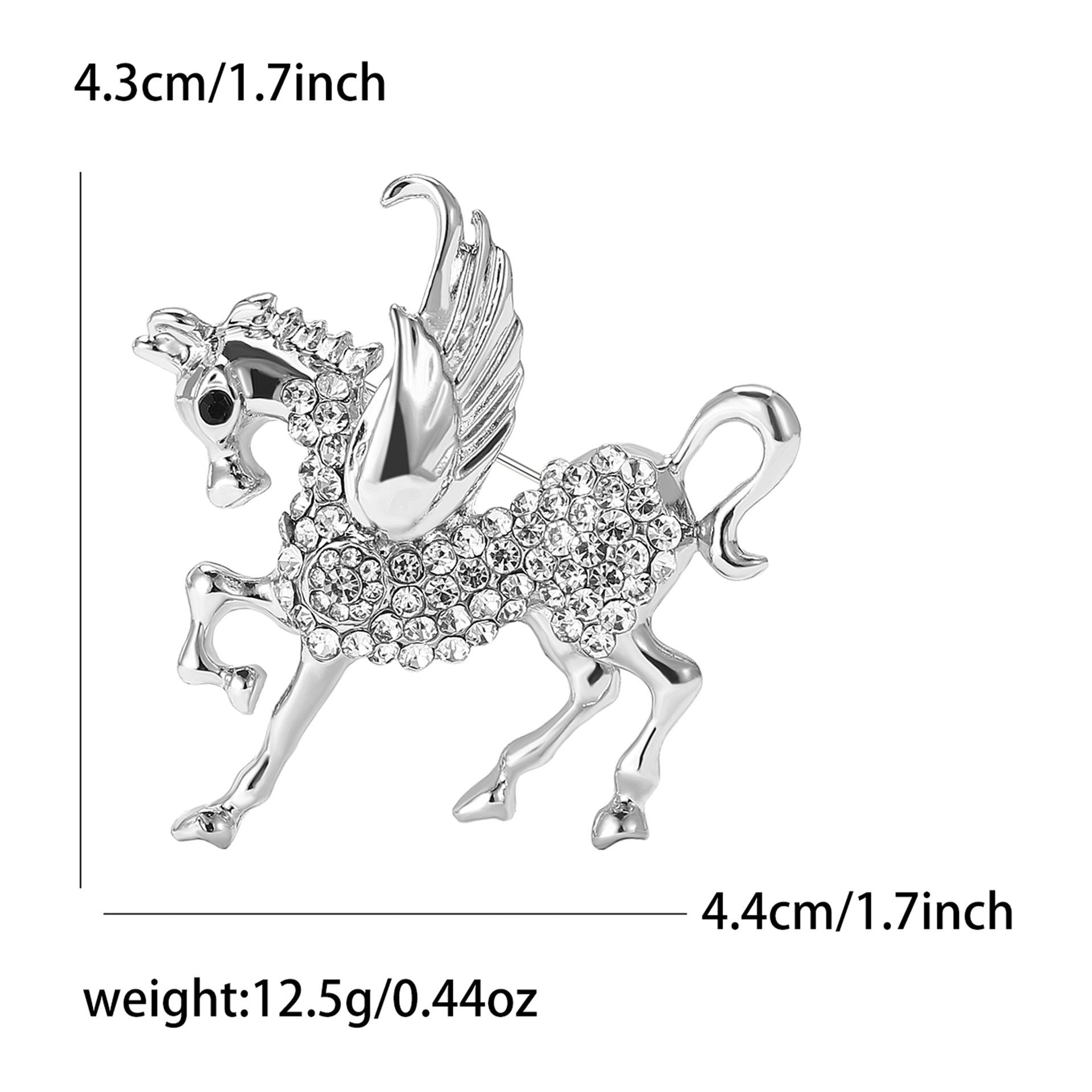 

Персонализированная универсальная брошь Пегас из сплава со стразами, атмосферная мода, мужской и женский костюм, пальто, корсаж, ювелирные изделия, булавка