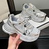 Women'S Summer  Silver Pink Dad Sneakers Breathable Casual Running Oes Lightweight Thi Bot Sports Oes
