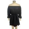 Women Dress Off Shoulder Ruffles Summer Solid Color Strapless Mini Dress for Daily Wear