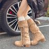 Nude high-heeled boots women's autumn and winter boots 2025 new popular tall removable two-wear thin boots