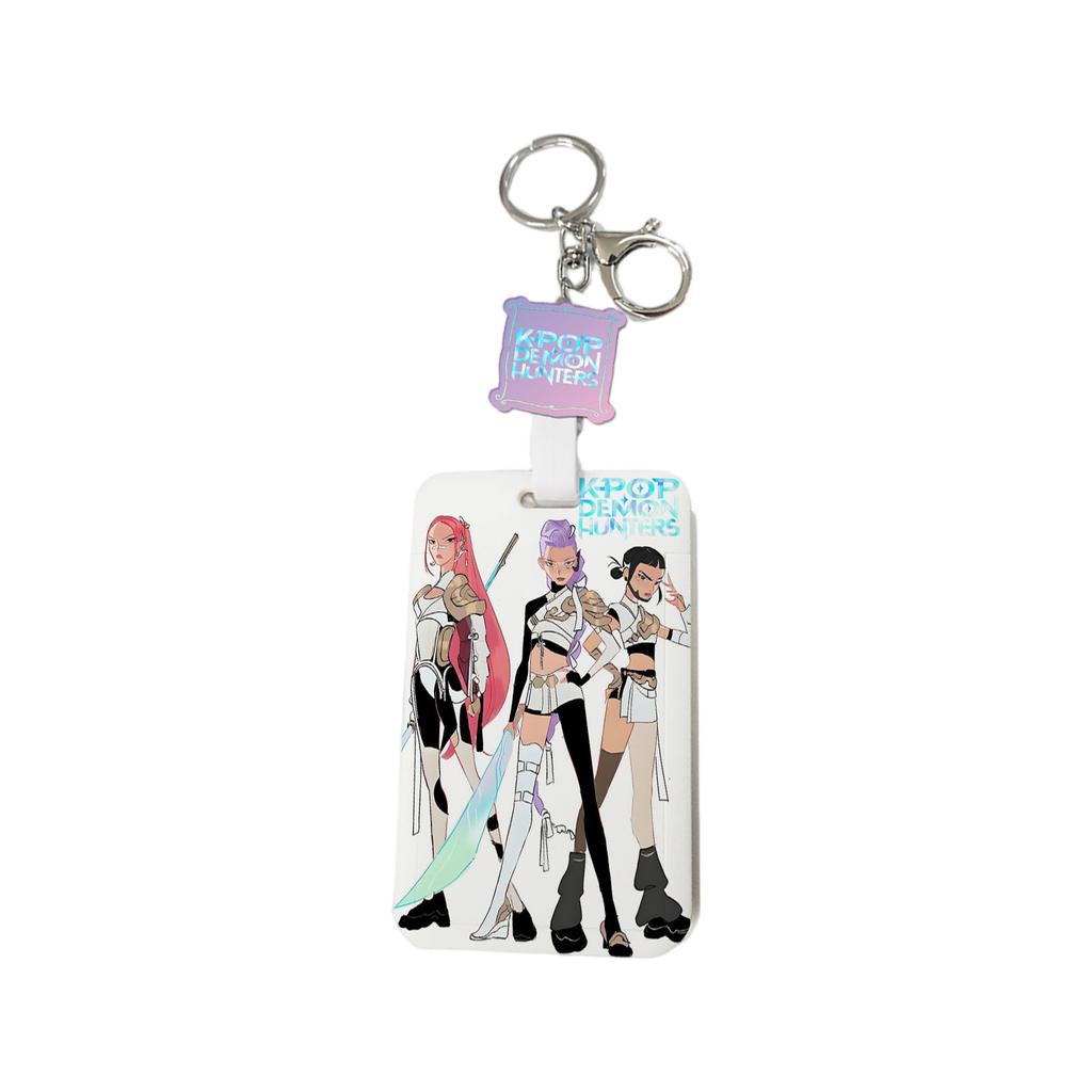 Push-pull Sliding Card Holder Acrylic Decorative Keychain Automatic Retractable Rope