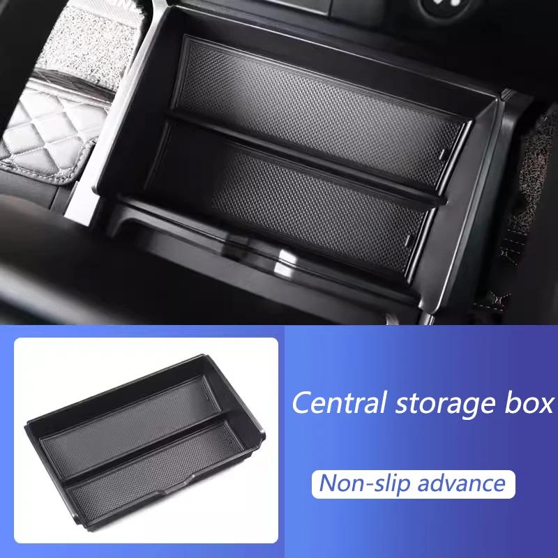 For Land Rover Defender 90 110  -2024 ABS Car Under Central Console Storage Box Slicone Mat Organizer Tray Auto Accessories
