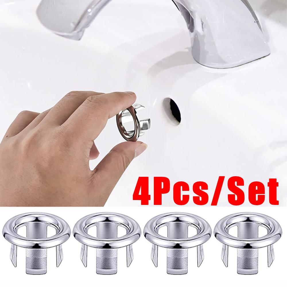 4/1 Stück Badezimmer Waschbecken Armatur Spülbecken Überlauf Abdeckung Ersatzloch Abdeckkappe Ring Zierleiste Bad Waschbecken Abflusskappe Badezimmer Zubehör