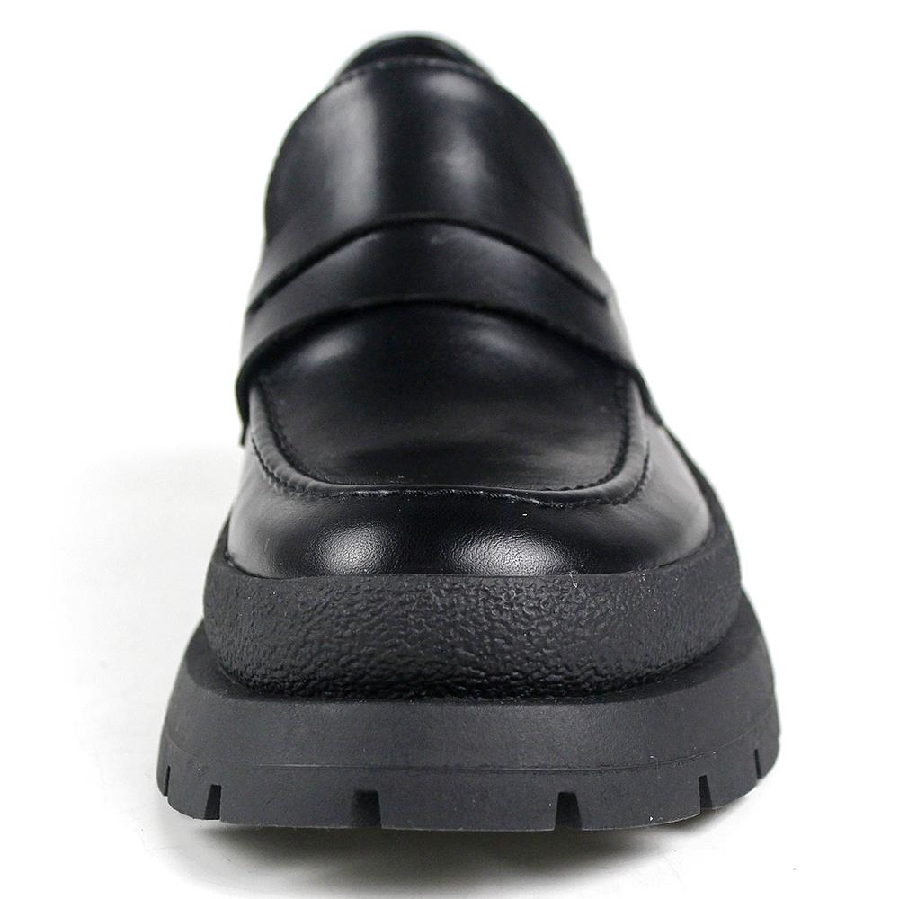 Spring Women Loafers Chunky Genuine Leather Vintage Platform Shoes High Heels Ladies Casual Shoes British Style