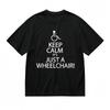 Men's T-shirt With Wheelchair Pride Graphic Unisex Black 100% Cotton Tops USA