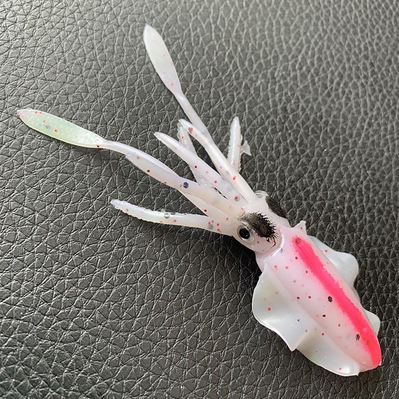 Isca de pesca macia para lula, isca luminosa/uv para lula, isca de pesca para pesca marítima, isca wobbler