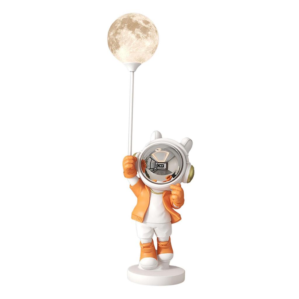 Astronaut Statue with Light Resin Figurine Artwork Gift Crafts Tabletop Ornament