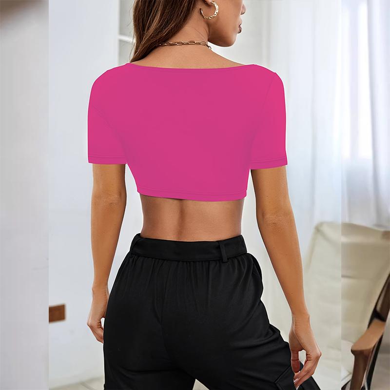 T-shirt Athleisure à manches courtes pour femmes, haut de couleur unie