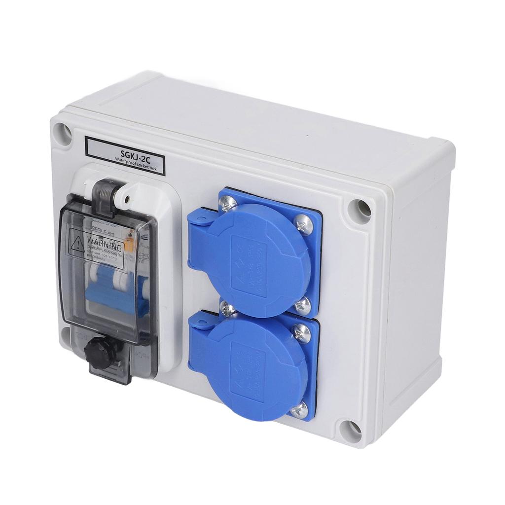 Wall Socket Dual German Power Outlet Box Receptacle 200250V with 40A 1P+N RCD