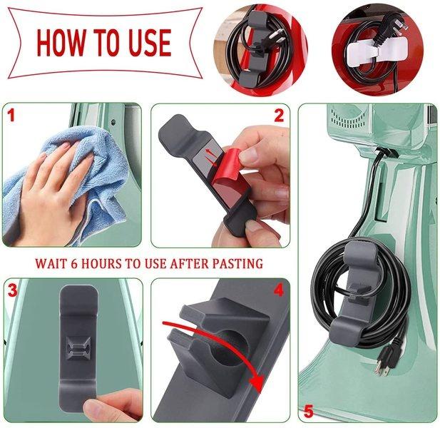 Cord Wrapper Organizer Clips Holder Wire Hider Cable Winder Management Wrap For Kitchen Appliance Stand Blender Mixers Air Fryer