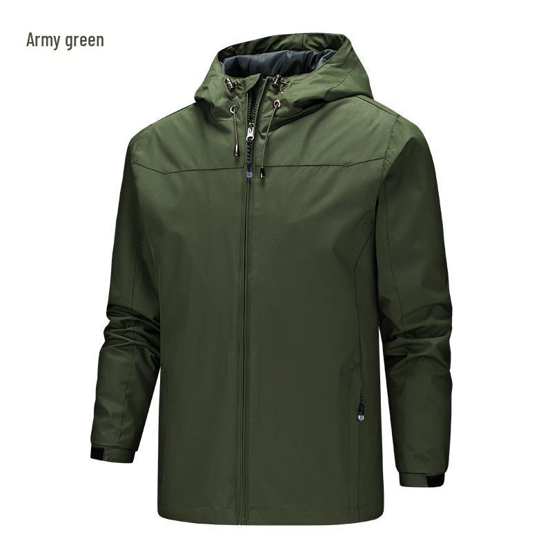 Unisex Outdoor-Windjacke für Paare: Lässige Kapuzenjacke für Frühling-Herbst zum Wandern, anpassbares Logo.